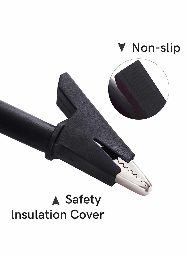 Captaintech - Alligator Clips Test Leads, 5pcs Dual-Ended Crocodile Wire Cable with Insulators Clips, Test Flexible Copper Cable for Electrical Testing, 1 meter - Image 1