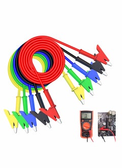Alligator Clips Test Leads, 5pcs Dual-Ended Crocodile Wire Cable with Insulators Clips, Test Flexible Copper Cable for Electrical Testing, 1 meter