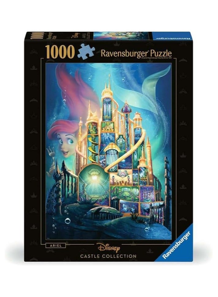 Ravensburger مجموعة قلعة ديزني من رافنسبيرجر: أرييل 1000 قطعة - لغز تحت الماء في الكهف الملكي مع مشاهد الأمير إريك وفلوندر، 70×50 سم فن مكتمل | 12000265‑9 - Image 1