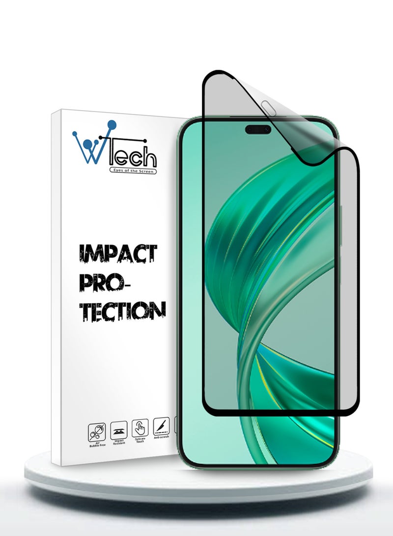 دبليو تيك هونر X8b 4G 2023 / هونر X8c 4G 2025 نانو سيراميك غراء كامل بغطاء كامل واقي شاشة مرن غير لامع (MSCNMN) - شفاف / أسود - Image 1