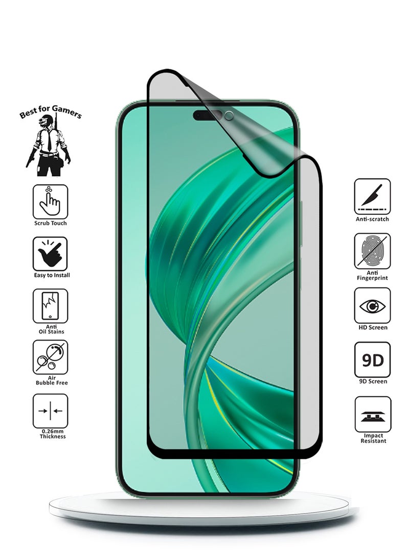 دبليو تيك هونر X8b 4G 2023 / هونر X8c 4G 2025 نانو سيراميك غراء كامل بغطاء كامل واقي شاشة مرن غير لامع (MSCNMN) - شفاف / أسود - Image 2