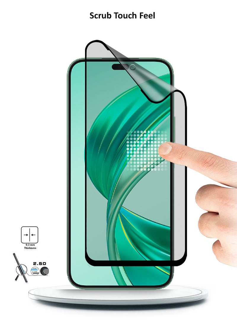 دبليو تيك هونر X8b 4G 2023 / هونر X8c 4G 2025 نانو سيراميك غراء كامل بغطاء كامل واقي شاشة مرن غير لامع (MSCNMN) - شفاف / أسود - Image 3