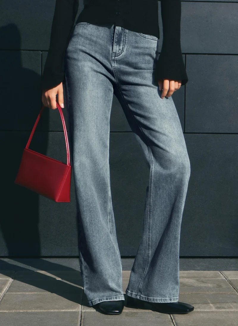 Lichi Straight denim jeans with scuffs