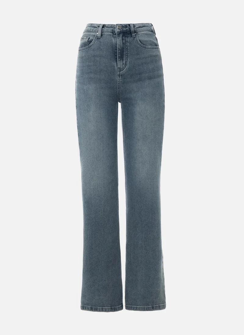 Lichi Straight denim jeans with scuffs