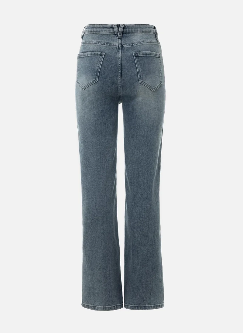 Lichi Straight denim jeans with scuffs