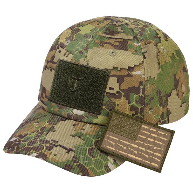 VisionTac Tactical Hat with Flag Patch Camo Military Army Hats Adjustable Trucker Baseball Cap Soft Top for Shooting - Image 1