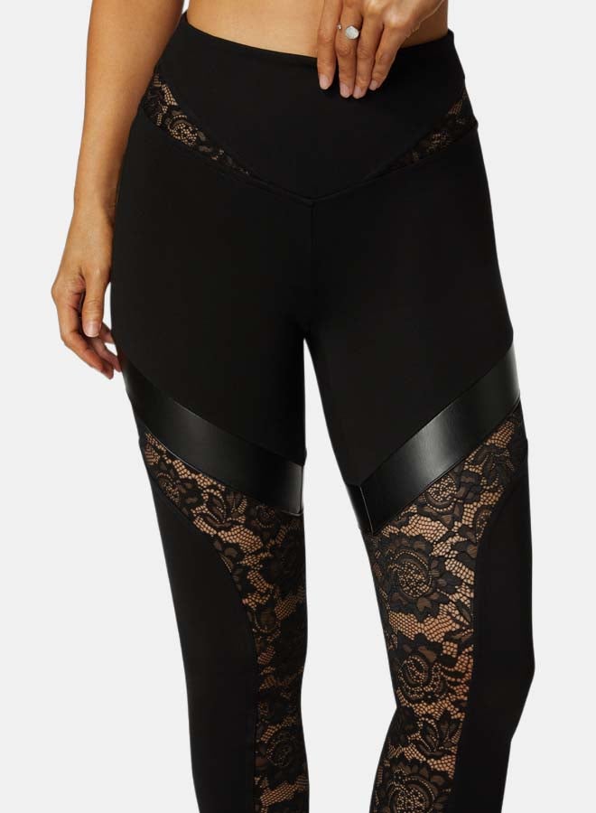 bebe High Waist Combo Piecing Legging - Image 4