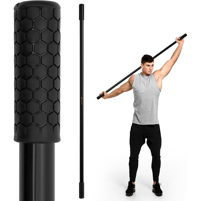 P Polerden Yoga Stick Natural Bamboo 5Ft, Stretching Stick For Mobility, Exercise Stick With Non-Slip Ends, Exercise Dowel For Physical Therapy, Balance Pole And Stretch Bar For Posture Correction - Image 4