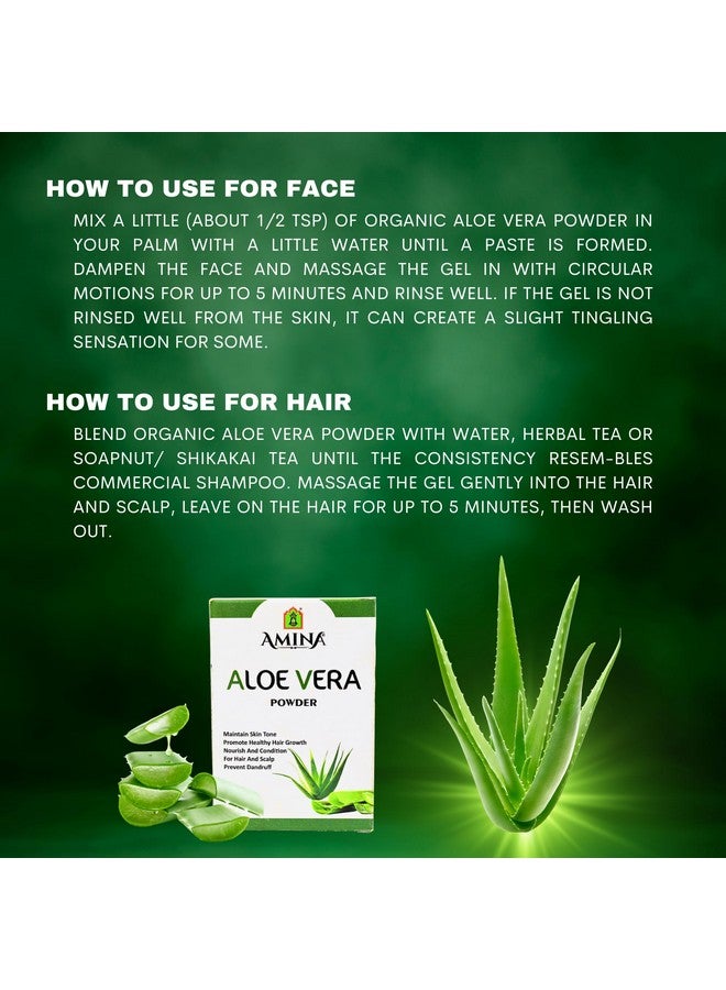 Amina Aloe Vera Powder For Skin And Hair, 100G - Image 4