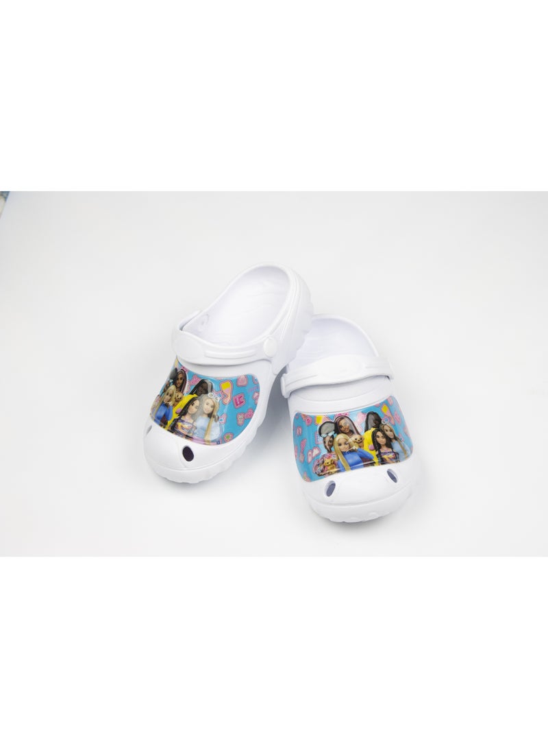 باربي قباقيب باربي للأطفال - صندل خفيف الوزن ومريح سهل الارتداء - أبيض - Image 2