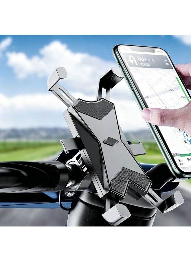 زيريفام حامل هاتف عالمي للدراجات والدراجات النارية، يدور 360 درجة، مزود بقفل بضغطة زر واحدة ومقاوم للصدمات، حامل هاتف مستقر ومقاوم للانزلاق مصنوع من السيليكون للدراجات الهوائية والدراجات البخارية والدراجات النارية - Image 1