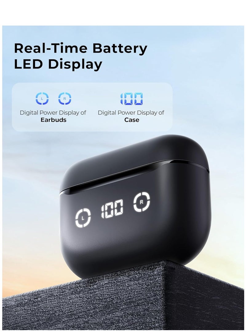 havit Bluetooth 5.4 Earbuds with Active Noise Cancelling (ANC), ENC for HD Calls, 10mm Bass Drivers, 24H Battery with LED Display, Fast Type-C Charging, Dual Pairing, Custom Sound via App, Ergonomic Design with 4 Eartip Sizes for Android, iPhone, Laptop  - Image 2