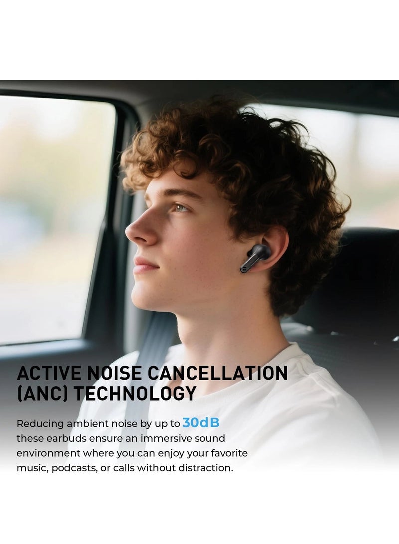 havit Wireless Earbuds Bluetooth Headphones - True Wireless Earbuds with 24-Hour Playtime, LED Digital Display, Dual ENC Mic & ANC Active Noise Cancellation for High-Quality Calls, 10mm Hi-Fi Drivers for Bass, Fast Charging with Type-C Port, Dual Pairing, Dedicated Sound App, Ergonomic Design, Compatible with iPhone Air, 17, 17 Pro, 17 Pro Max, Samsung S25 Ultra, Android, Laptop (Black) - Image 2