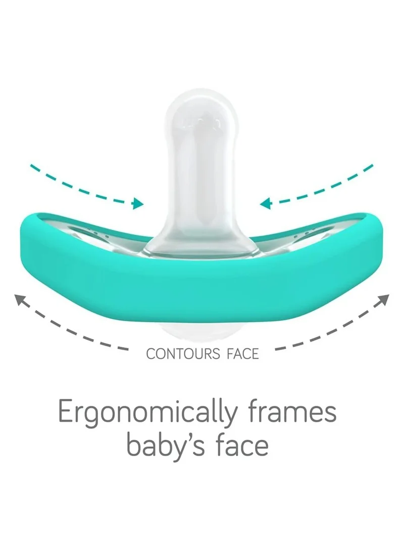 NANOBEBE Flexy Baby Pacifiers 3+ Months - Orthodontic, Lightweight And Vented, Curves Comfortably With Face Contour, 100% Silicone - Bpa Free, Perfect Baby Registry Gift 4 Pack, Pink/ Grey