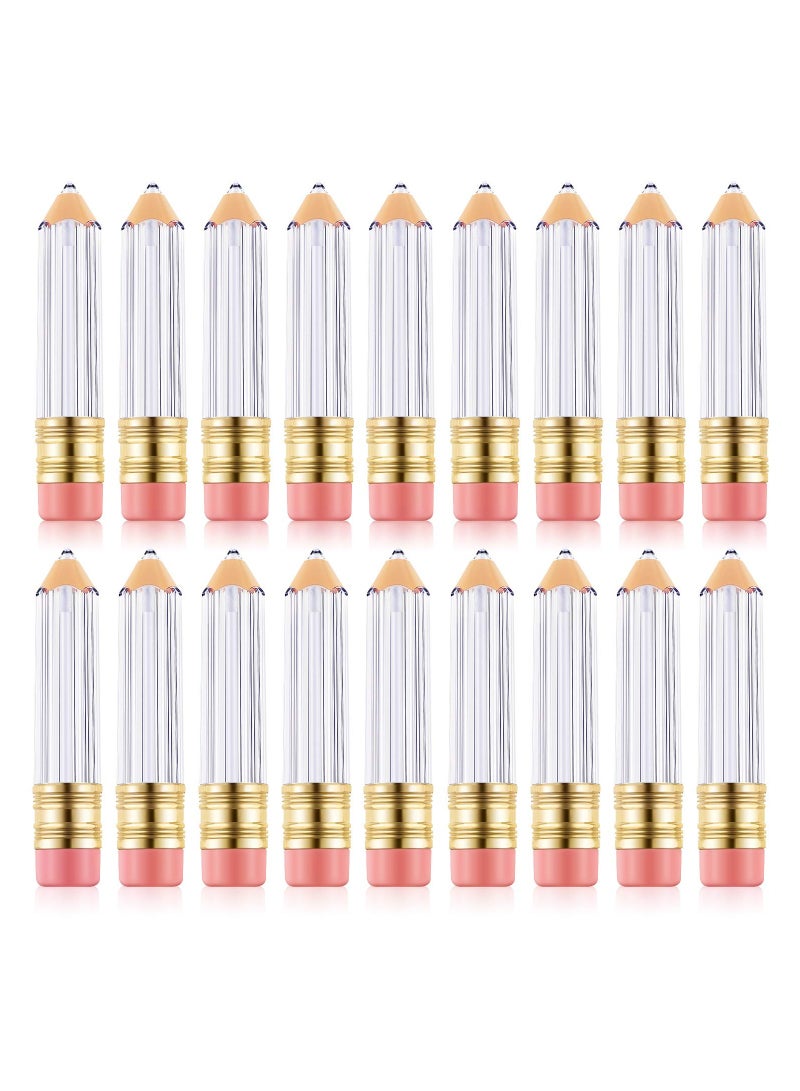SOLARAE Empty Lip Gloss Tube Containers, 5ml/0.17oz Cute Mini Pencil Shaped Refillable Clear Lip Balm Bottles Makeup, with Brush Tip Applicator for Women Girl DIY - Image 1