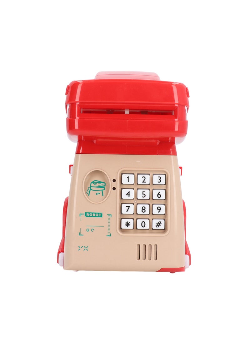 فيلوز حصالة ديناصور للأطفال محمية بكلمة مرور ذات سعة كبيرة، حصالة إلكترونية تعليمية للأطفال باللون الأحمر - Image 3