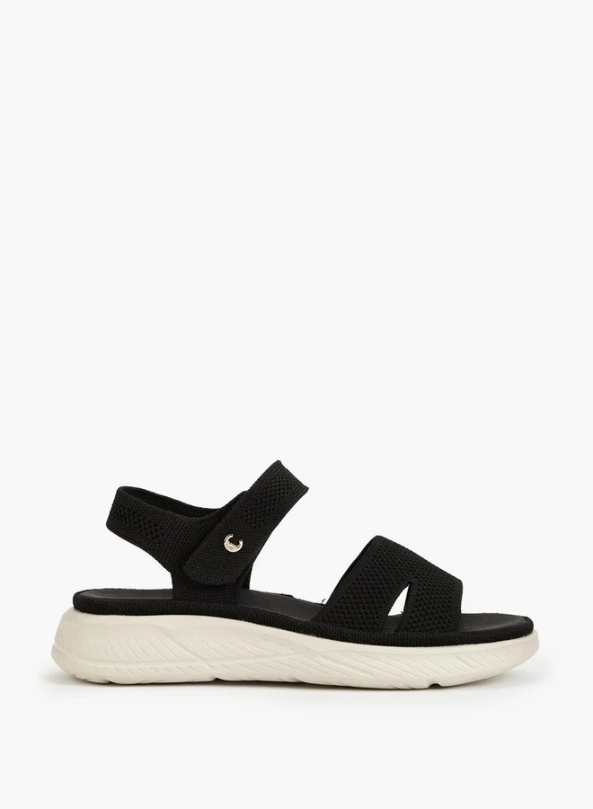 Le Confort Flyknit Textured Sandals with Hook and Loop Closure