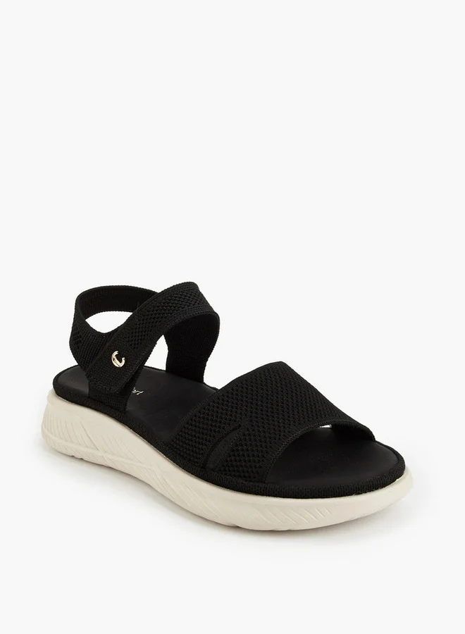 Le Confort Flyknit Textured Sandals with Hook and Loop Closure