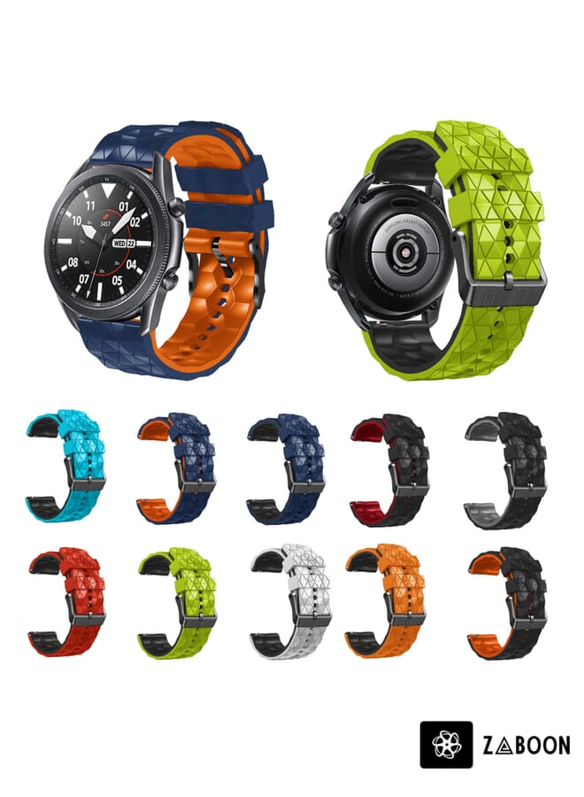 Zaboon Ticwatch Pro 3 22mm Football Pattern Two-Color Silicone Strap - Image 3
