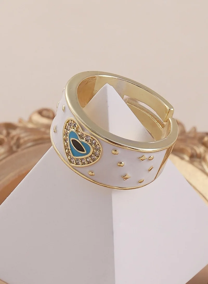 سوهي خاتم إصبع مزين بحجر قلب شرير قابل للتعديل مجوهرات