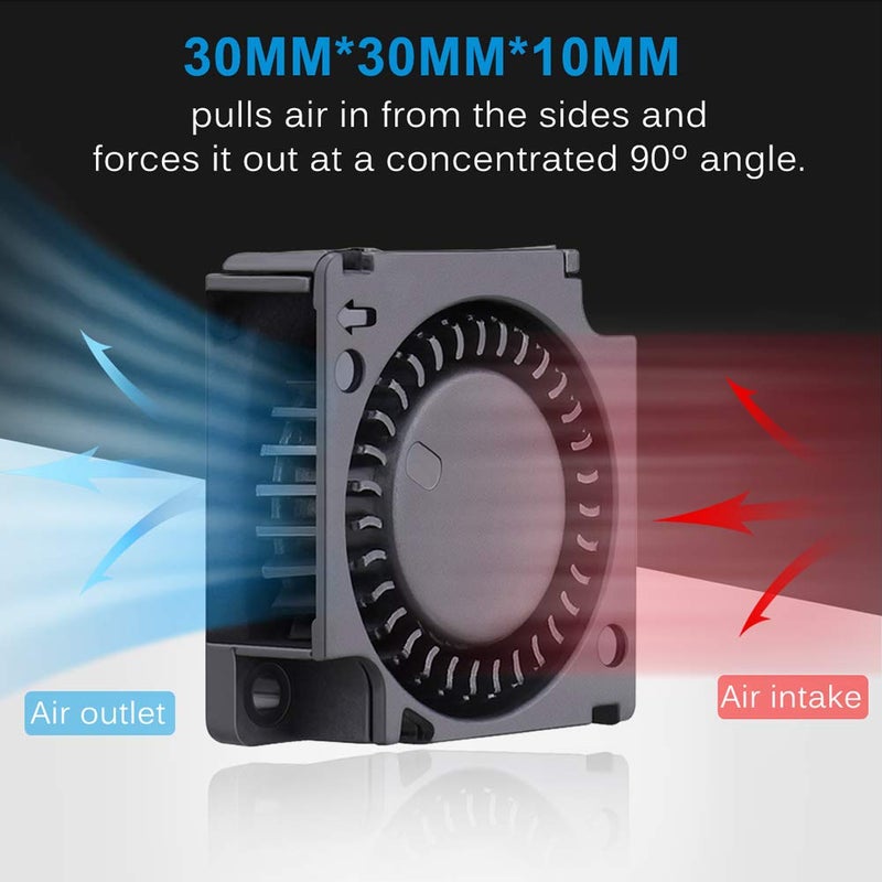 Gdstime 30mm x 30mm x 10mm 12V Mini Brushless Cooling Blower Fan Dual Ball Bearing - Image 5