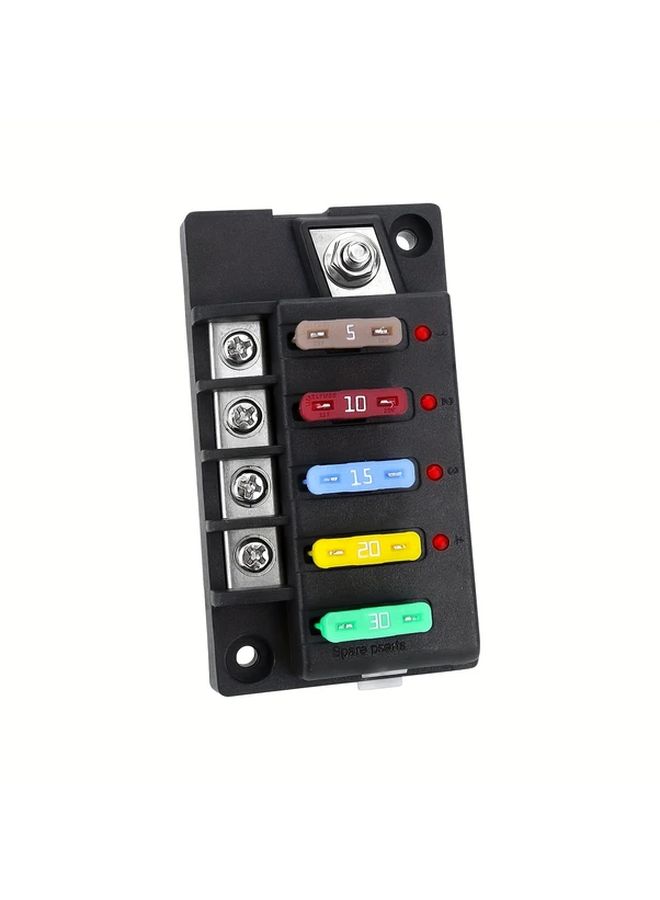 12V 6 Way Blade Fuse Block Without LED Indicator ATO Fuse Box With Cover For Automotive Marine Truck Car Boat RV - Image 5