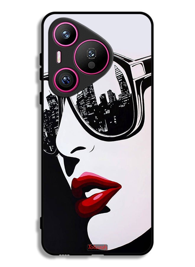 Tolwak Huawei Pura 70 Protective Case Cover Girl Face Abstract Art - Image 1