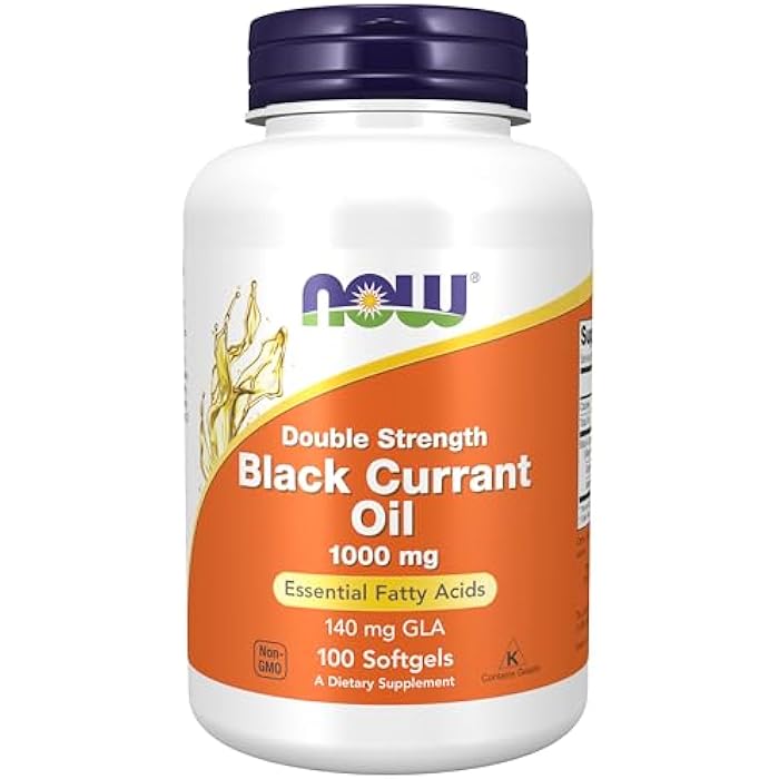 now Supplements, Black Currant Oil 1000 mg Double Strength with 140mg of GLA (Gamma-Linolenic Acid), 100 Softgels - Image 1