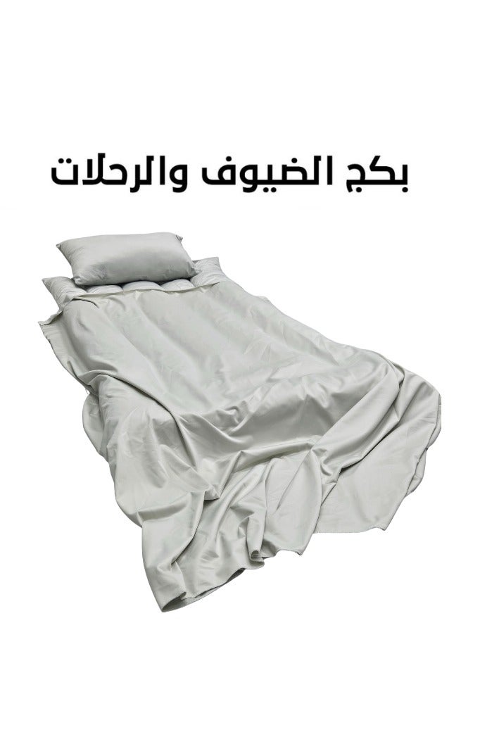 سمارت هوم بكج الضيوف ٤ في١ يتكون من مرتبة وبطانية خفيفة ووسادة وحقيبة أنيقة حزمة مخملية ناعمة الملمس مصنوعة من مواد عالية الجودة ، مرتبه قطن طبيعي نفر واحد مقاس 10X90X200 سم - Image 2