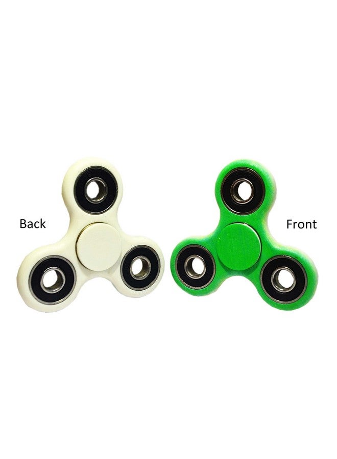 Premsons Premsons® Hand Spinner Desk Toy - High Speed Smooth Finger Spin Sensory Fidget Stress Relief Game Play for Kids & Adults - Birthday Party Gift - Four Bearing - Green + White Dual Sided  - Image 5