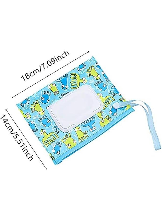 4Pcs Wet Wipes Bag Wipes with Easy-Carry Snap-Strap Portable Flip Cover Cosmetic Pouch Tissue Box Accessories(7.09inch)  - Image 3