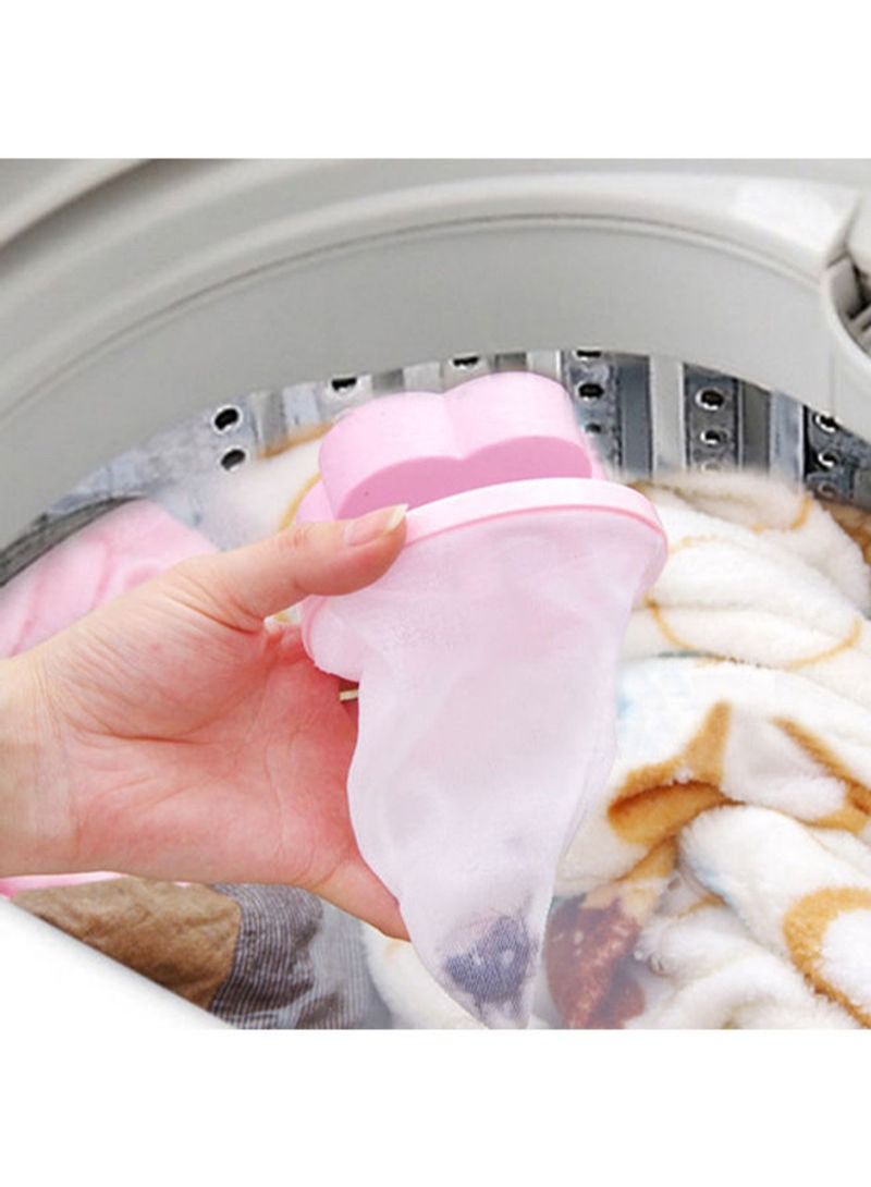 2 Pcs Home Floating Lint Hair Catcher Mesh Pouch Washing Machine Laundry Filter Bag Pink - Image 2