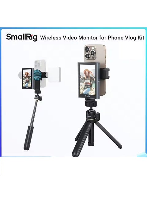 SmallRig Wireless Video Monitor for Phone Vlog Kit with Remote Control 1500mAh Battery for iPhone & Android Mobile Phone 4851