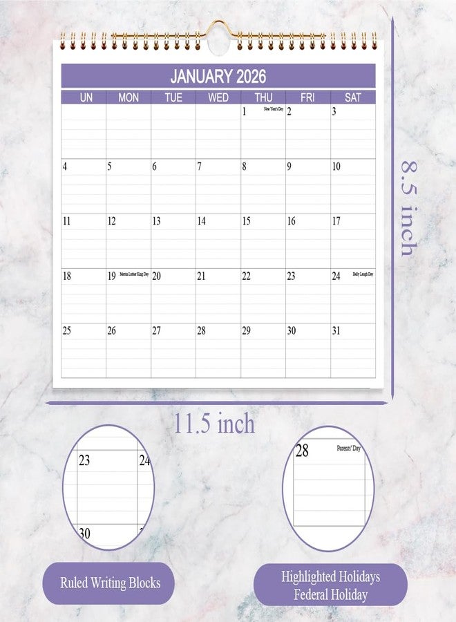 Getvow 2026 Calendar - Wall Calendar 2026-2027 Runs from January 2026 - June 2027, 18 Months Calendar with Thick Paper for Planning and Organizing at Home or Office, 8.5 x 11 in, Purple - Image 4