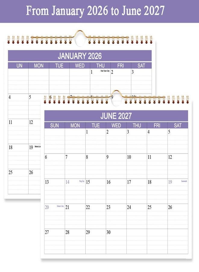 Getvow 2026 Calendar - Wall Calendar 2026-2027 Runs from January 2026 - June 2027, 18 Months Calendar with Thick Paper for Planning and Organizing at Home or Office, 8.5 x 11 in, Purple - Image 3
