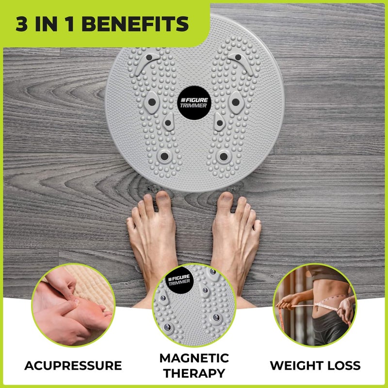 Figure Trimmer Core Abs Twister Board - Waist Sculptor Twister Board for Core & Ab Exercise - Waist Twisting Disc, Dizzy Disc Twist Board for Slimming Workout with 8 Magnets Reflexology - Image 5