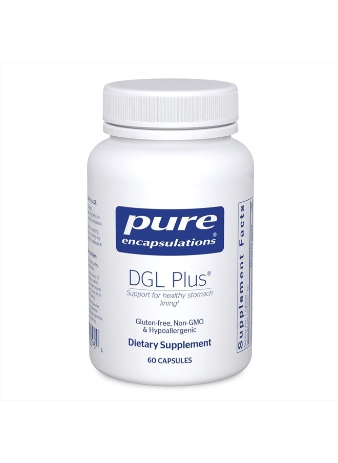 Pure Encapsulations - DGL Plus - Gut Health Supplements for Men & Women - with Marshmallow Root, Aloe Vera Extract & Slippery Elm Bark - Non-GMO & Vegan - 60 Capsules - Image 1
