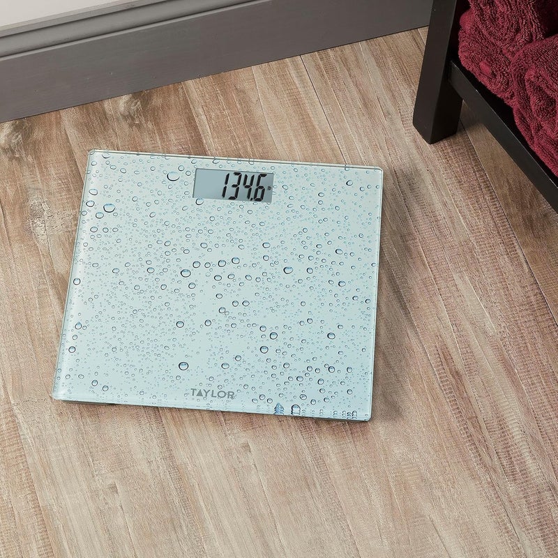 Taylor Digital Scales for Body Weight Highly Accurate 400 LB Capacity Auto On and Off Scale 118 x 118 Inches Water Drop Blue - Image 2
