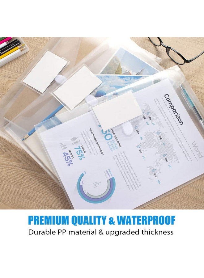سويز مجموعة من 10 مظاريف بلاستيكية لحفظ الملفات، مجلد شفاف للمستندات بحجم A4 مع جيوب ملصقات للمدرسة والعمل المنزلي والمكتب المنظم، شفاف - Image 5