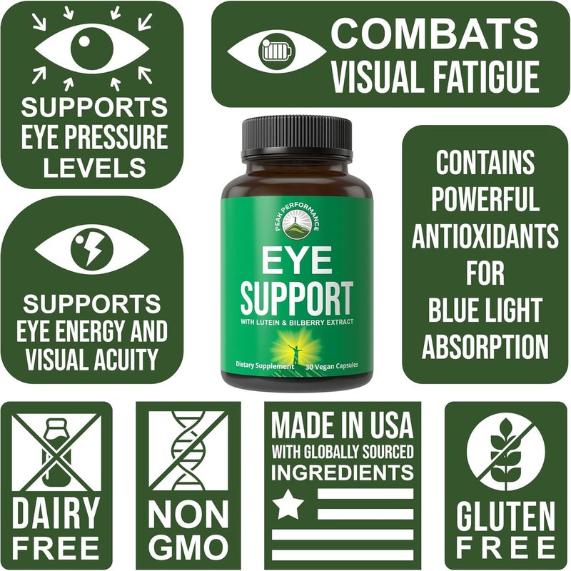 Peak Performance Eye Vitamins  Macular Support Supplement with Lutein Zeaxanthin Astaxanthin Carotenoids Bilberry Extract Capsules for Aging Eyes Computer Smartphone Users Avoid Degeneration - Image 3
