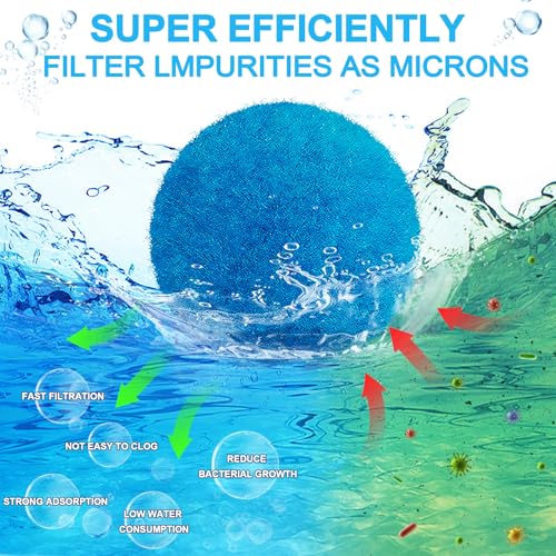 WLLEYAY 18 lbs Pool Filter Balls New Upgrade Efficient Swimming Pool Filter Sand Alternative Reusable EcoFriendly Blue Filter Media Balls Replace 70 lbs Filter Sand Lasts for Several Seasons - Image 3