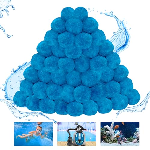 WLLEYAY 18 lbs Pool Filter Balls New Upgrade Efficient Swimming Pool Filter Sand Alternative Reusable EcoFriendly Blue Filter Media Balls Replace 70 lbs Filter Sand Lasts for Several Seasons - Image 1