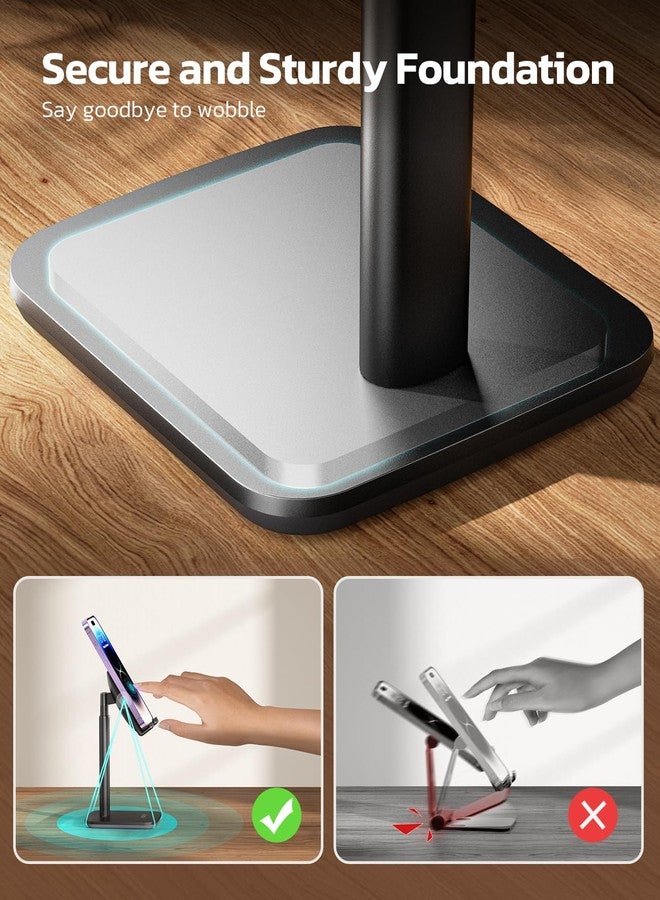 Nulaxy Phone Stand, Upgraded Height Angle Adjustable Cell Phone Stand, Cradle, Dock, Desk Phone Holder Compatible with iPhone Xs Xr 8 X 7 6, All Smartphones - Black - Image 5