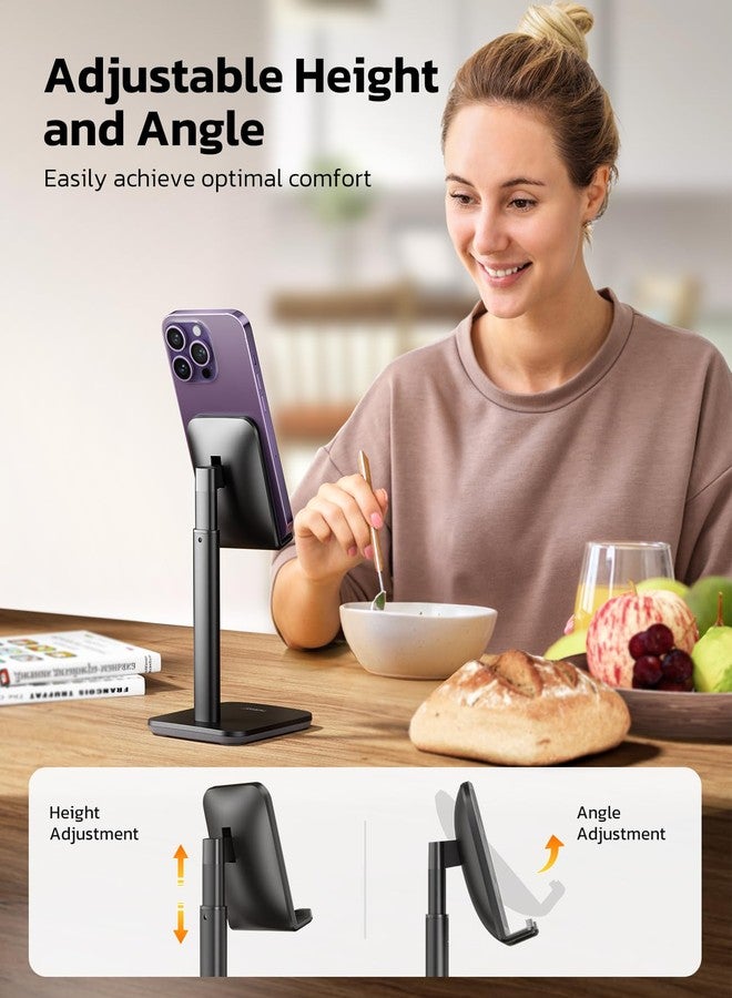 Nulaxy Phone Stand, Upgraded Height Angle Adjustable Cell Phone Stand, Cradle, Dock, Desk Phone Holder Compatible with iPhone Xs Xr 8 X 7 6, All Smartphones - Black - Image 4