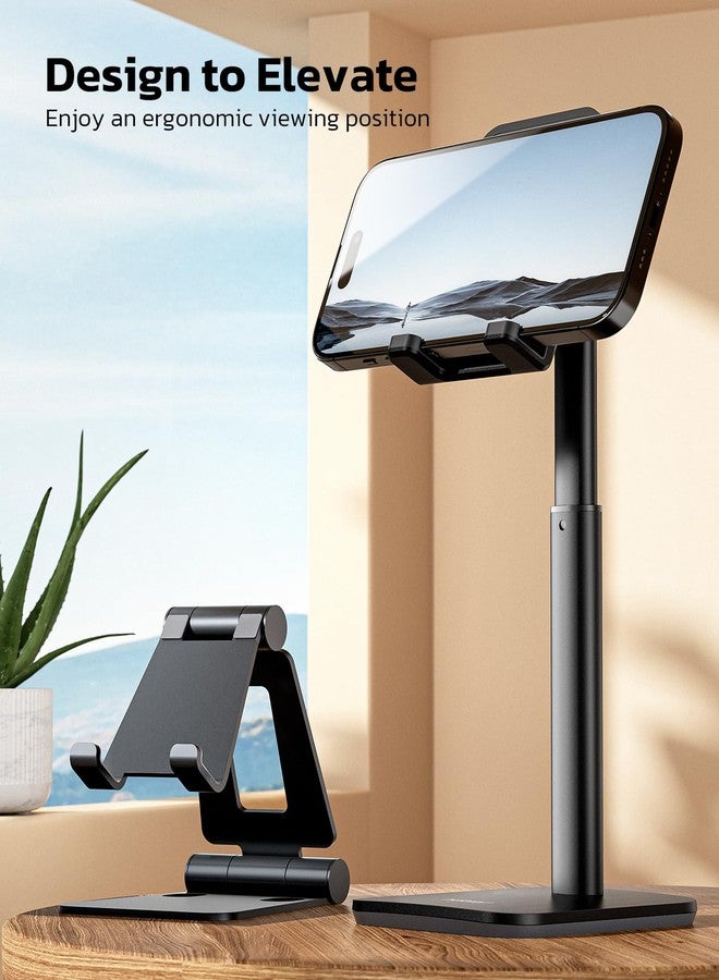 Nulaxy Phone Stand, Upgraded Height Angle Adjustable Cell Phone Stand, Cradle, Dock, Desk Phone Holder Compatible with iPhone Xs Xr 8 X 7 6, All Smartphones - Black - Image 3