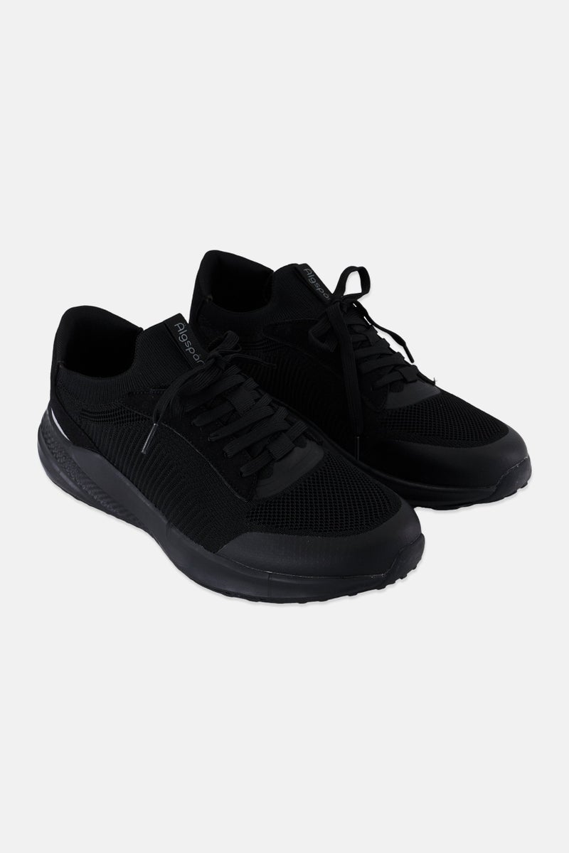 Algspar Men Lace Up Sneakers Shoes, Black - Image 1