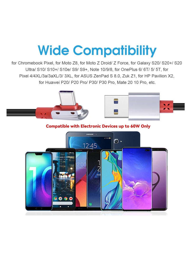 SYOSI Coiled USB C Charging Cable, 90 Degree USB C Cable USB 2.0 to Type C Right Angle Max 6ft USB C Cable USB 2.0 to Type C Sync Cable Coiled for S21/S20/S10/S9,P40/P30/P20/Mate30, Pixel 5/4/3 - Image 2