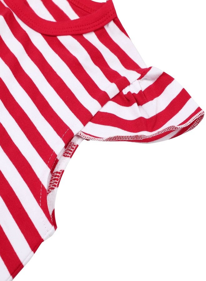 LUKYCILD Baby Girls Summer Clothes Casual Clothing Suit Short Sleeve Striped T-Shirt +Pants - Image 4