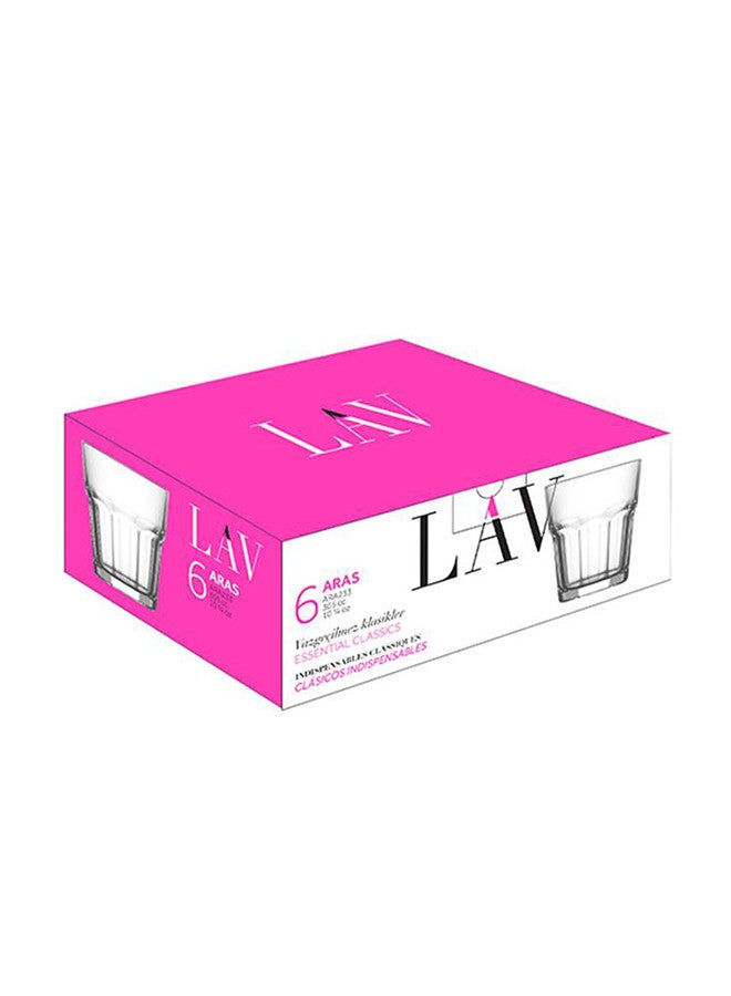 لاف طقم كاسات للشرب مكون من 6 قطع شفاف 305 مل - Image 4