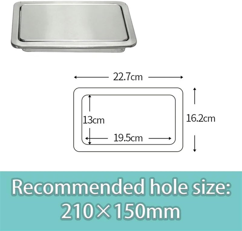 Built-in Dustbin Lid Built-in Countertop Trash Bin Lid and Waste Chute Lid, Stainless Steel Balance Flap Cover, Trash Grommet Swing Trash Can,Silver Small-One Size - Image 3